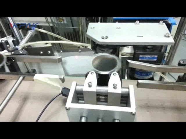 Automatyczny aplikator naklejek na kubki stożkowe podwójne dwa lub jeden