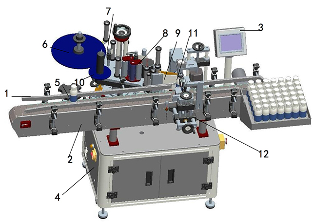 Szczegółowa ilustracja maszyny etykietującej